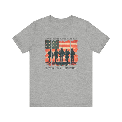 Memorial Day Shirt, American Flag Heart Shirt, Army Shirt, Patriotic American Flag Shirt,Land of the brave Shirt, Heart Memorial Day Shirt,