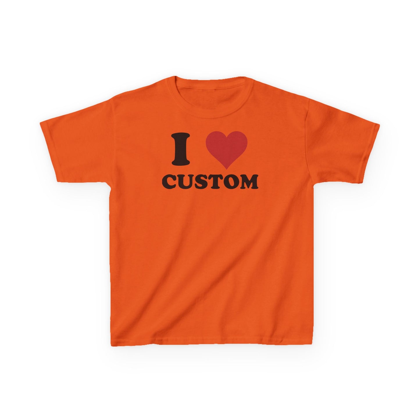 I Love Custom Baby Tee, Custom 90s TShirt, Custom 90s TShirt, Trendy Y2K Clothing,  I Heart Custom Shirt, Personalized Text Baby Tee