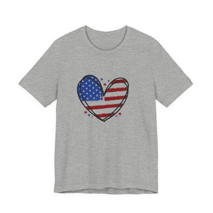 USA Flag Heart Shirt, Patriotic 4th of July Shirt, American Flag Tee, Fourth of July Shirt for Women ,USA Tee , Flag Heart T-Shirt , gift