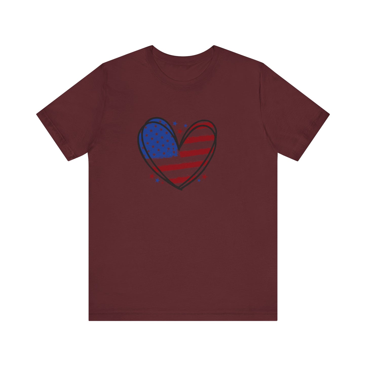 USA Flag Heart Shirt, Patriotic 4th of July Shirt, American Flag Tee, Fourth of July Shirt for Women ,USA Tee , Flag Heart T-Shirt , gift