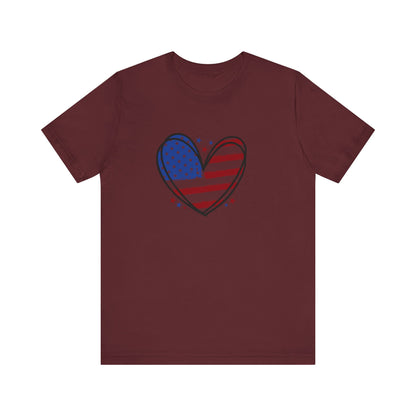 USA Flag Heart Shirt, Patriotic 4th of July Shirt, American Flag Tee, Fourth of July Shirt for Women ,USA Tee , Flag Heart T-Shirt , gift