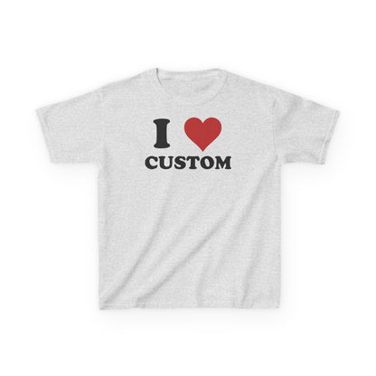 I Love Custom Baby Tee, Custom 90s TShirt, Custom 90s TShirt, Trendy Y2K Clothing,  I Heart Custom Shirt, Personalized Text Baby Tee