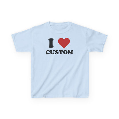I Love Custom Baby Tee,  Personalized Y2K T-Shirt, Trendy Y2K Clothing, Custom 90s TShirt, Custom I Heart Baby T, I Heart T Shirt Custom,