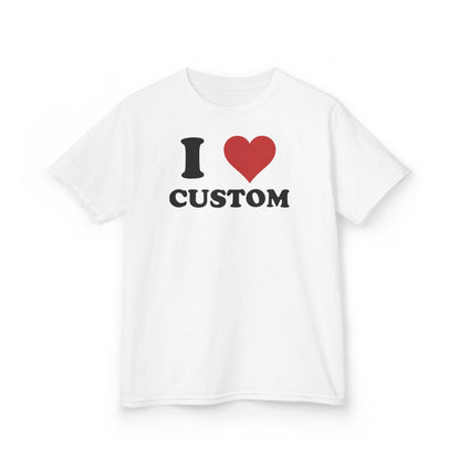 I Love Custom Baby Tee,  Personalized Y2K T-Shirt, Trendy Y2K Clothing, Custom 90s TShirt, Custom I Heart Baby T, I Heart T Shirt Custom,
