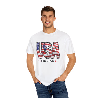 Comfort Color USA Shirt, Independent Day Shirt, USA 1776 Top, Gift For Her, Valentine's Day Shirt, America Shirt, 4th of July Tee,