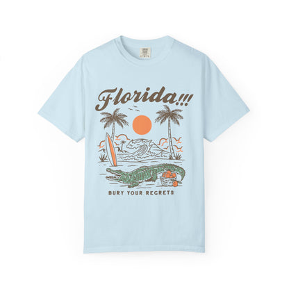 Florida Shirt, Summer Vacation Shirt, Girls Trip Bachelorette Gift, Tropical Holiday Shirt Florida Bury Your Regrets Girls Trip Shirt,