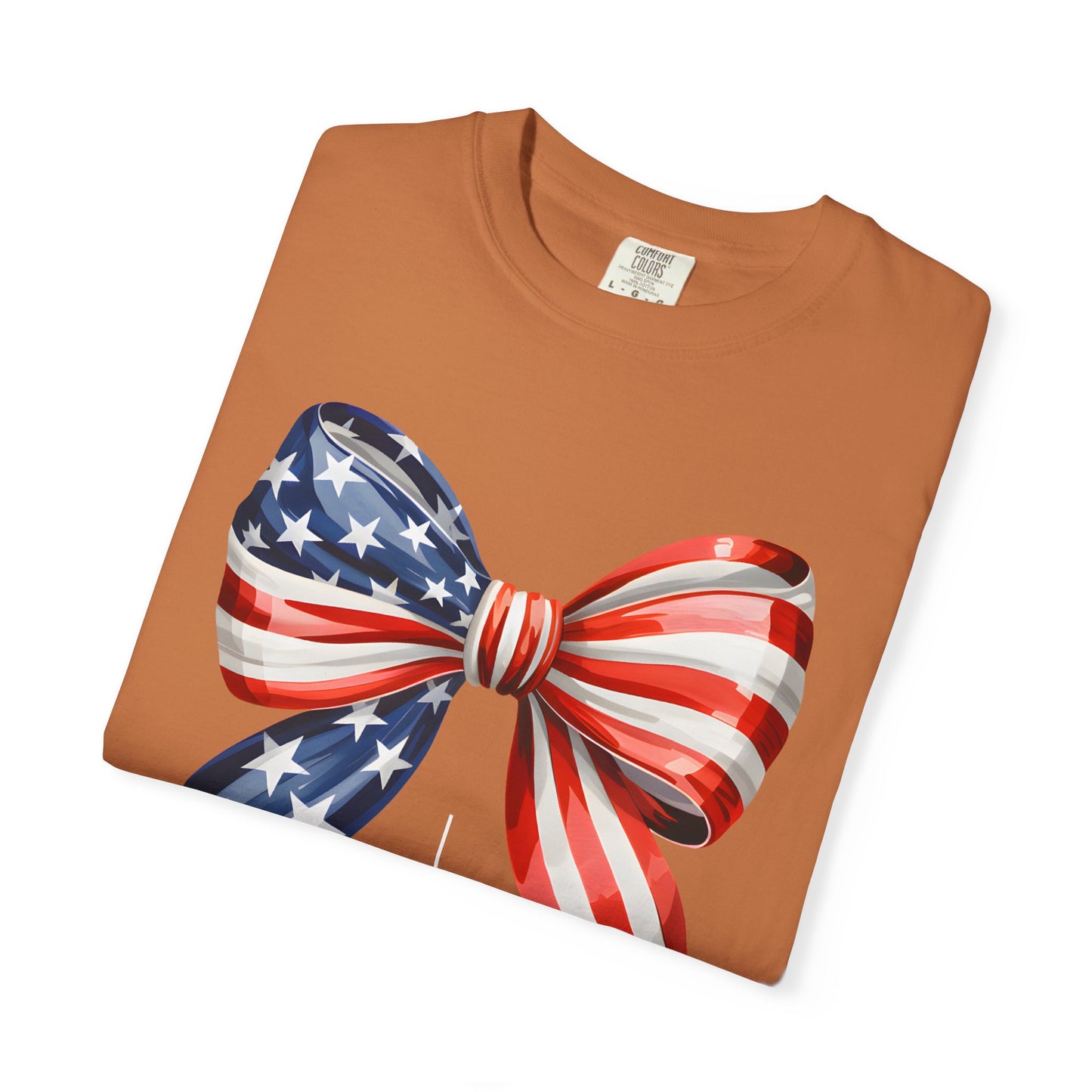 God Bless America Coquette Bow Shirt, Comfort Colors 4th of July Tee,Women's Patriotic Shirt,Independence Day Celebration Shirt,Gift for her