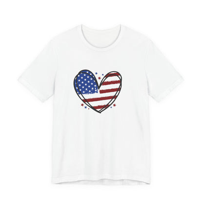 USA Flag Heart Shirt, Patriotic 4th of July Shirt, American Flag Tee, Fourth of July Shirt for Women ,USA Tee , Flag Heart T-Shirt , gift
