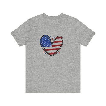 USA Flag Heart Shirt, Patriotic 4th of July Shirt, American Flag Tee, Fourth of July Shirt for Women ,USA Tee , Flag Heart T-Shirt , gift