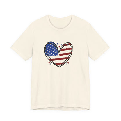 USA Flag Heart Shirt, Patriotic 4th of July Shirt, American Flag Tee, Fourth of July Shirt for Women ,USA Tee , Flag Heart T-Shirt , gift