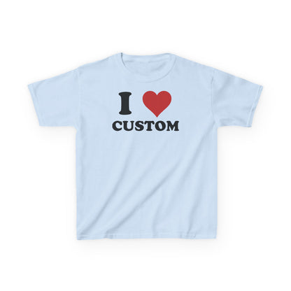 I Love Custom Baby Tee, Custom 90s TShirt, Custom 90s TShirt, Trendy Y2K Clothing,  I Heart Custom Shirt, Personalized Text Baby Tee