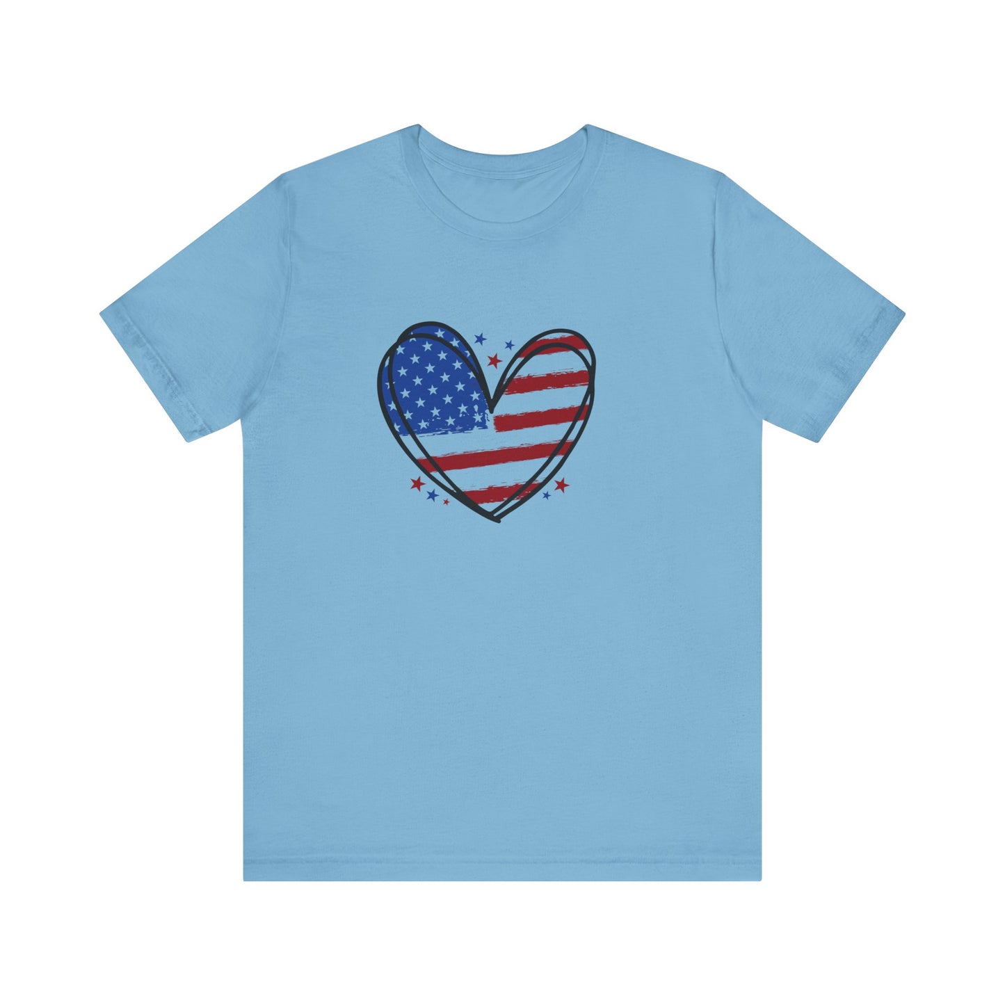 USA Flag Heart Shirt, Patriotic 4th of July Shirt, American Flag Tee, Fourth of July Shirt for Women ,USA Tee , Flag Heart T-Shirt , gift
