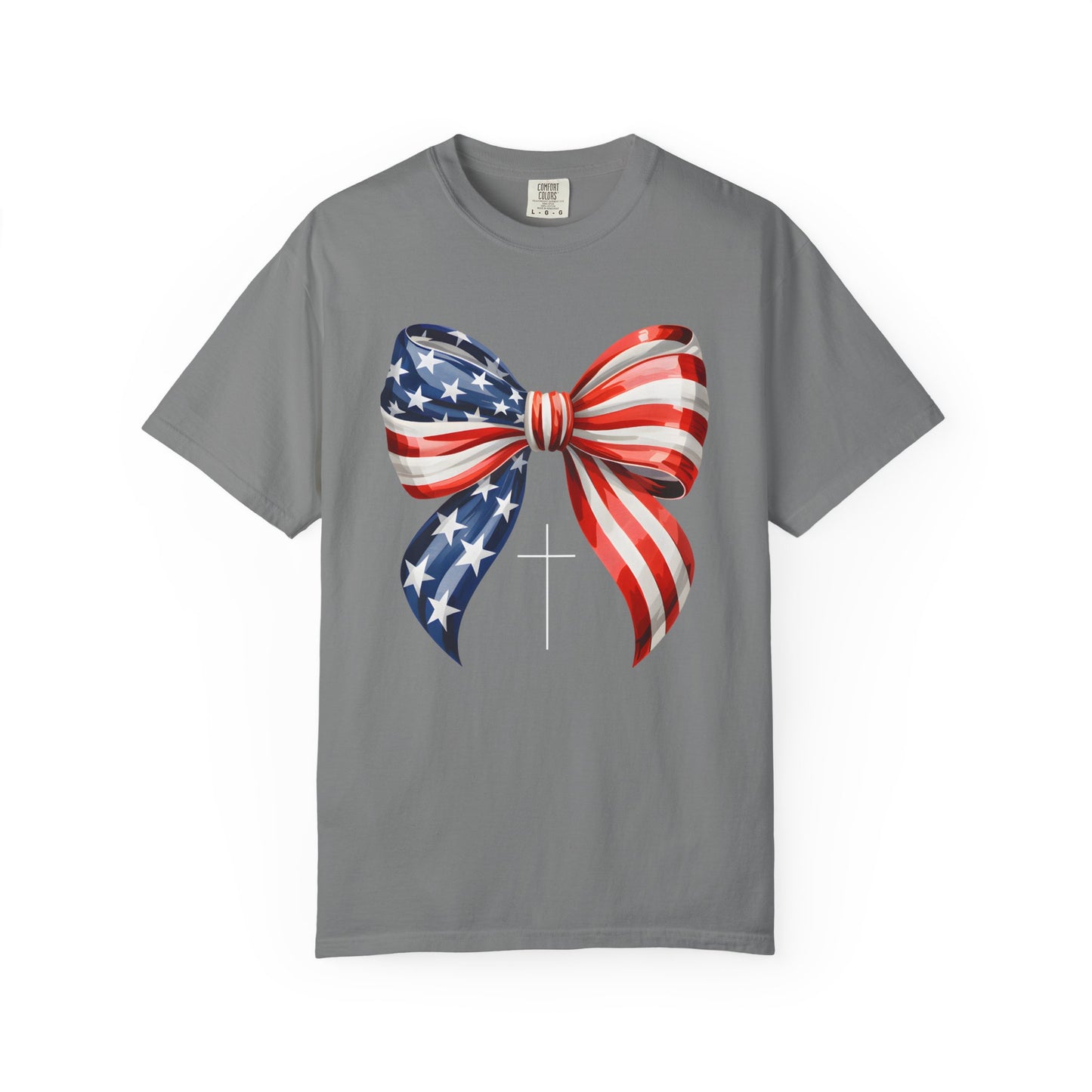 God Bless America Coquette Bow Shirt, Comfort Colors 4th of July Tee,Women's Patriotic Shirt,Independence Day Celebration Shirt,Gift for her