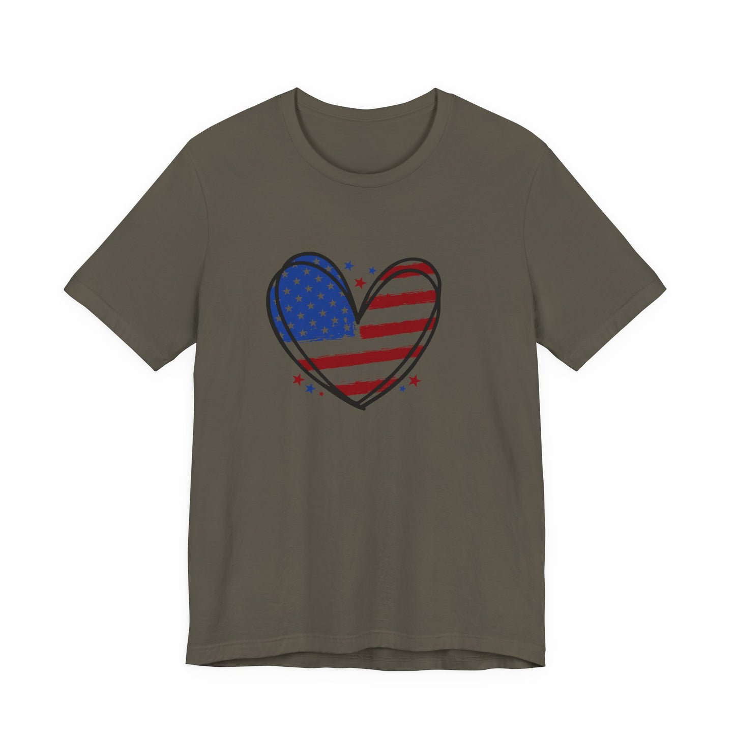 USA Flag Heart Shirt, Patriotic 4th of July Shirt, American Flag Tee, Fourth of July Shirt for Women ,USA Tee , Flag Heart T-Shirt , gift